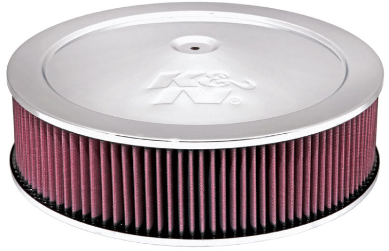 K&N 14in Red Custom Air Cleaner Assembly - 5.125in ID x 14in OD x 3.75in H x 1.25in Drop Base - Racecraft Industries