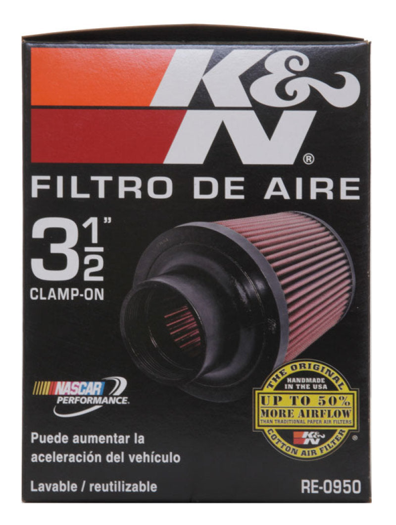 K&N Universal Rubber Filter 3 1/2inch ID FLG / 6inch Base / 4-5/8inch Top / 6inch Height - Racecraft Industries