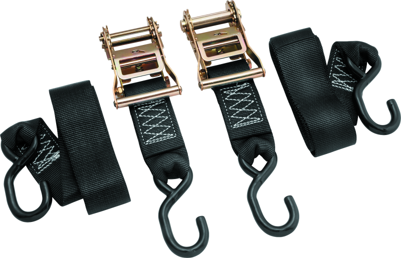 BikeMaster 2x84in Ratchet Tiedown Pair - Black - Racecraft Industries
