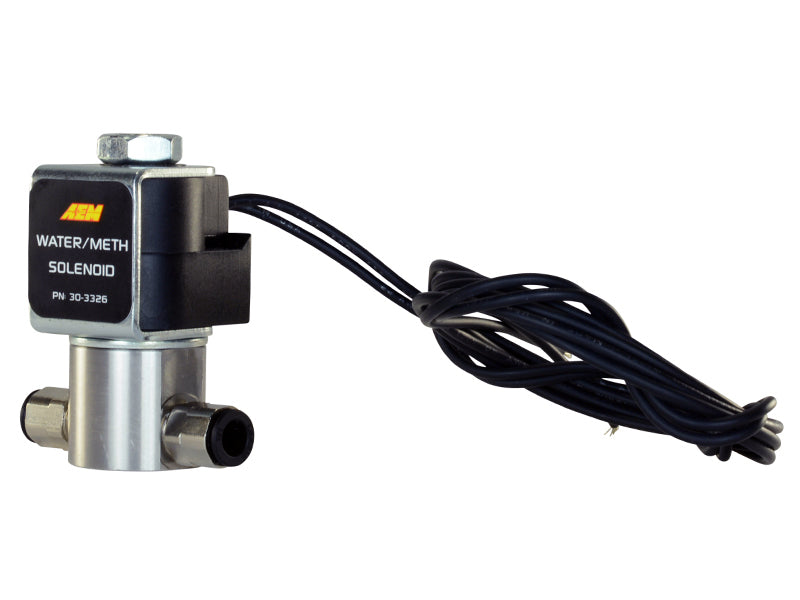 AEM Water/Methanol Injection System - High-Flow Low-Current WMI Solenoid - 200PSI 1/8in-27NPT In/Out - Racecraft Industries