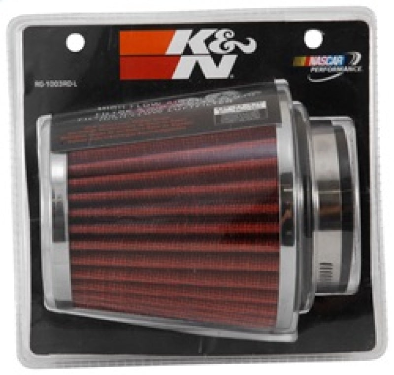K&N Universal Chrome Filter 2 3/4in FLG / 4 1/2in Bottom / 4 1/2in Height - Racecraft Industries