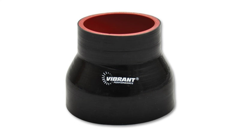 Vibrant 4 Ply Reinforced Silicone Transition Connector - 3.25in I.D. x 3.5in I.D. x 3in long (BLACK) - Racecraft Industries
