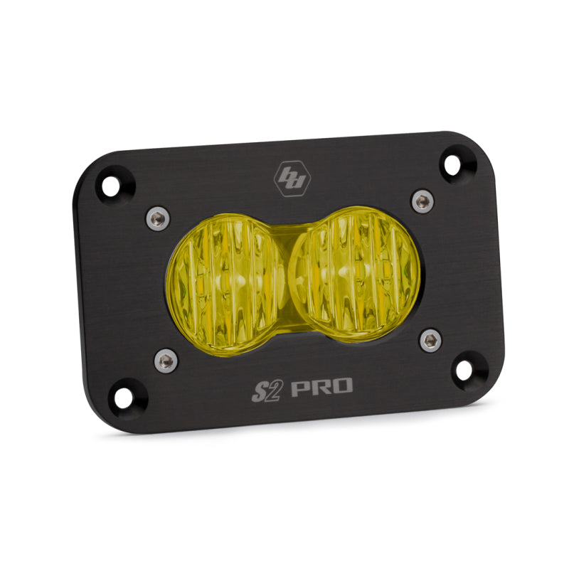 Baja Designs S2 Pro Wide Cornering Pattern Flush Mount LED Light - Amber - Racecraft Industries