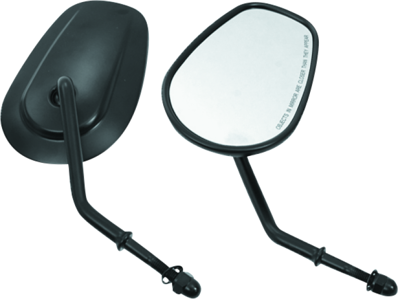 Bikers Choice Black Tapered Short Stem Mirrors Pr - Racecraft Industries