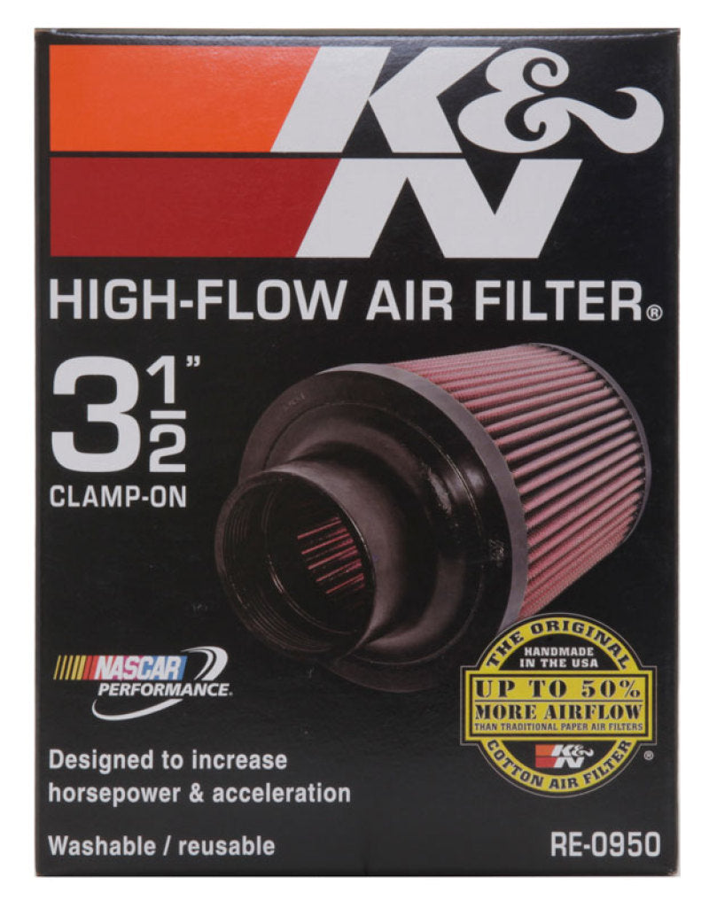 K&N Universal Rubber Filter 3 1/2inch ID FLG / 6inch Base / 4-5/8inch Top / 6inch Height - Racecraft Industries
