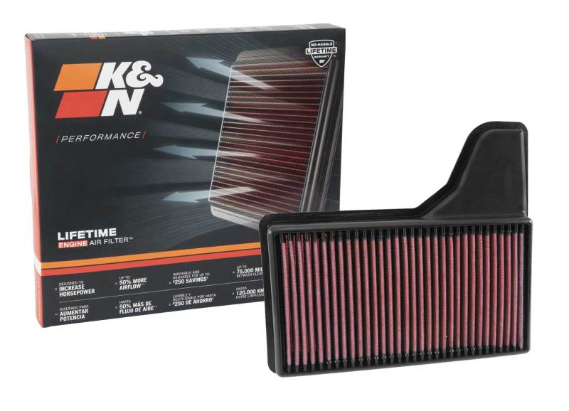 K&N Replacement Panel Air Filter for 2015 Ford Mustang 2.3L L4/3.7L V6/5.0L V8 - Racecraft Industries