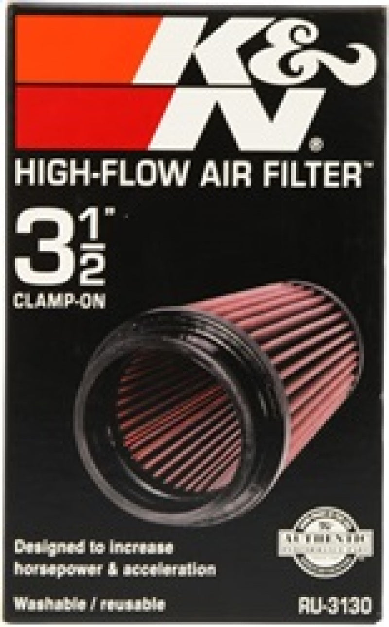 K&N Filter Universal Rubber Filter 3 1/2 inch Flange 4 5/8 inch Base 3 1/2 inch Top 7 inch Height - Racecraft Industries