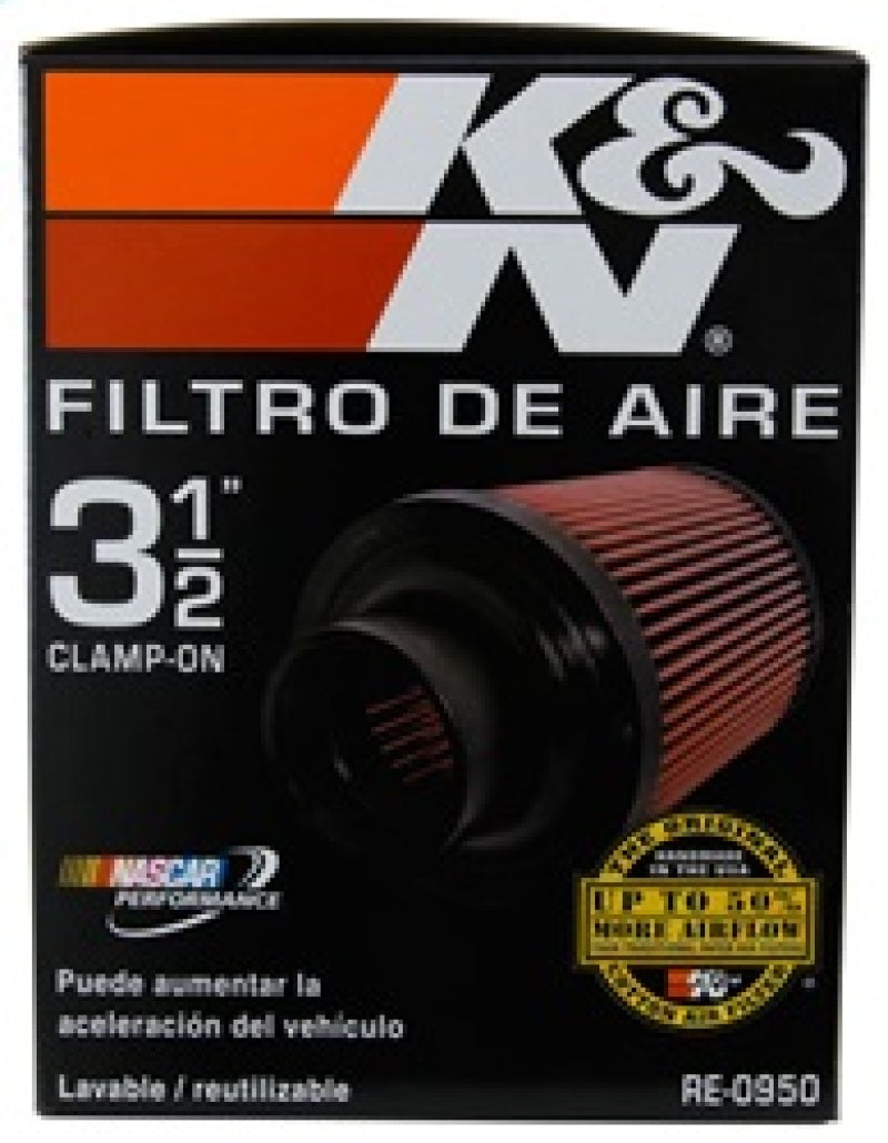 K&N Universal Rubber Filter 3 1/2inch ID FLG / 6inch Base / 4-5/8inch Top / 6inch Height - Racecraft Industries