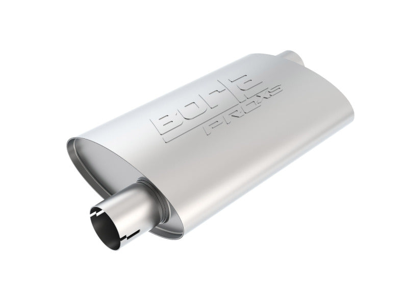 Borla Universal Pro-XS Oval 2.25in Inlet / Outlet Offset Notched Muffler - Racecraft Industries