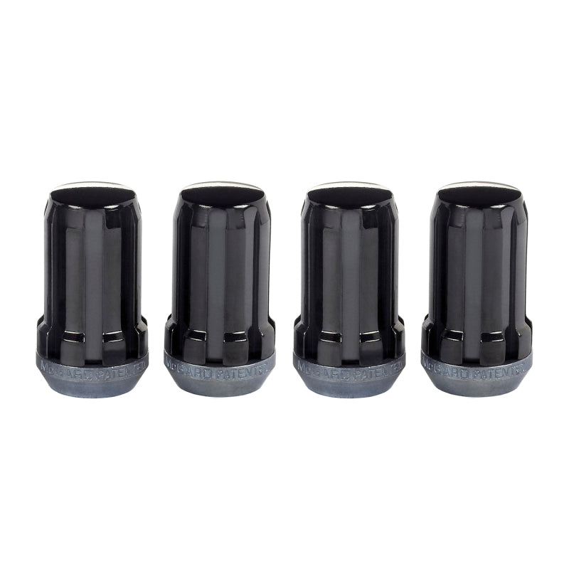 McGard SplineDrive Lug Nut (Cone Seat) M14X1.5 / 1.648in. Length (4-Pack) - Black (Req. Tool) - Racecraft Industries