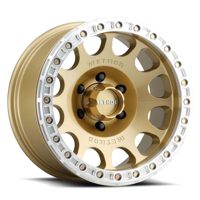 Method MR105 V3 Beadlock 17x9 -38mm Offset 5x5 71.5mm CB Gold Wheel w/ BH-H24125 - Racecraft Industries