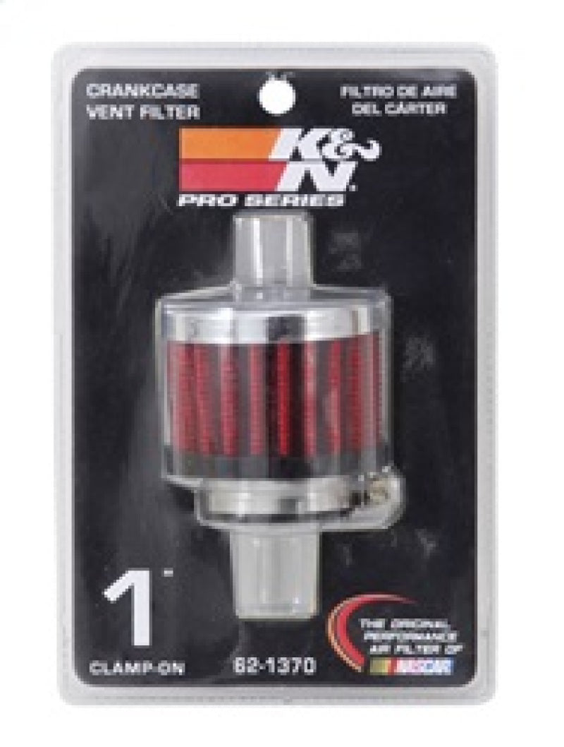 K&N 1in Flange ID x 2in OD x 1.5 inch H Rubber Base Crankcase Vent Filter - Racecraft Industries