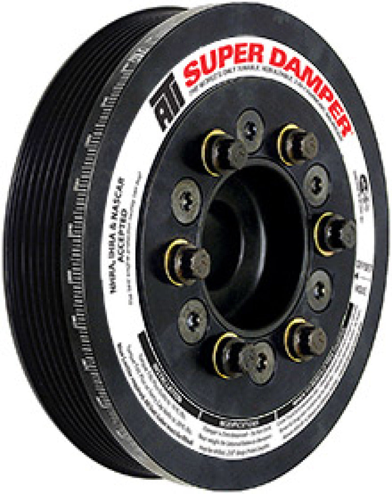 ATI Damper - 6.78in - Alum - 6 Grv - Ford Coyote 5.0 - Mustang & F150 11+ - No A/C - OEM Size - Racecraft Industries