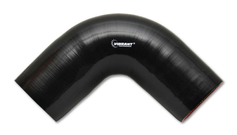 Vibrant 4 Ply Reinforced Silicone Elbow Connector - 1.75in I.D. - 90 deg. Elbow (BLACK) - Racecraft Industries