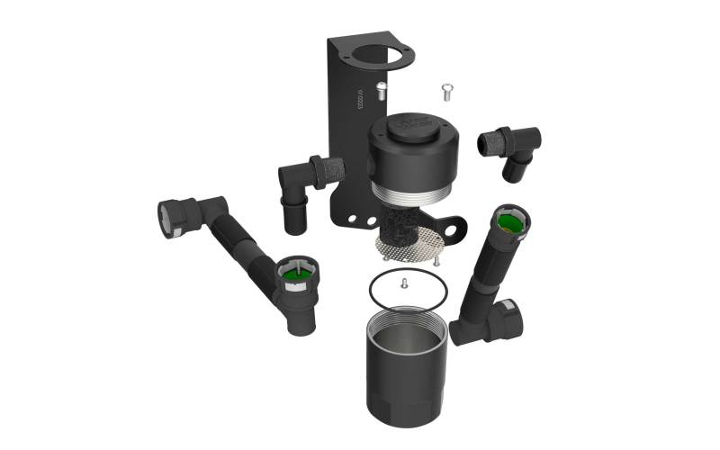 K&N 15-23 Dodge Challenger 6.2L V8 / 15-23 Dodge Charger 6.2L V8 Oil Catch Can - Racecraft Industries