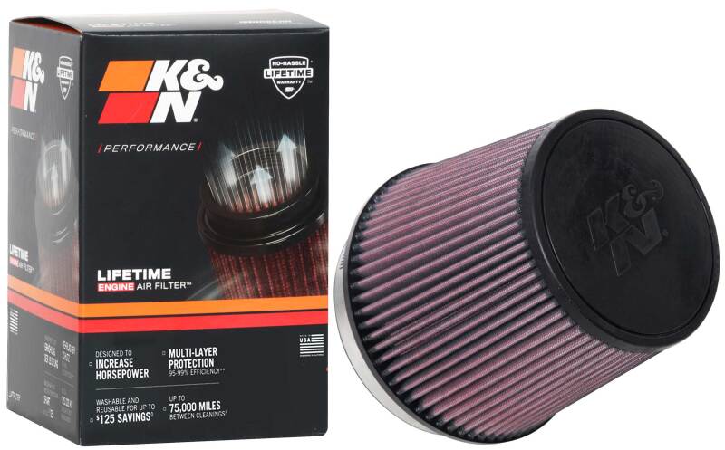 K&N Universal Tapered Filter 6in Flange ID x 7.5in Base OD x 5.875in Top OD x 6.5in Height - Racecraft Industries
