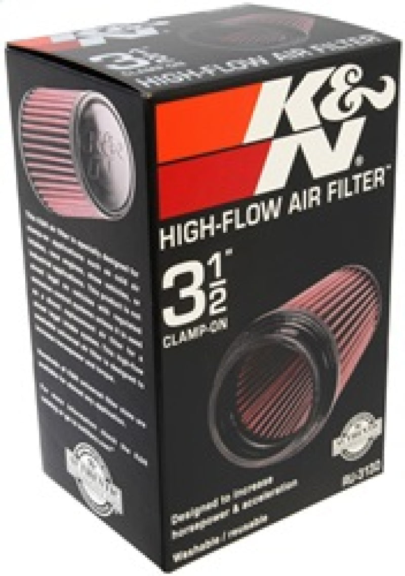 K&N Filter Universal Rubber Filter 3 1/2 inch Flange 4 5/8 inch Base 3 1/2 inch Top 7 inch Height - Racecraft Industries