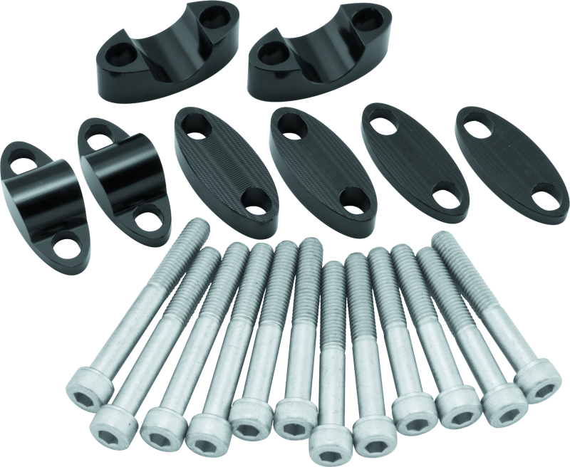 BikeMaster Aluminum Handlebar Risers 7/8in - Black - Racecraft Industries