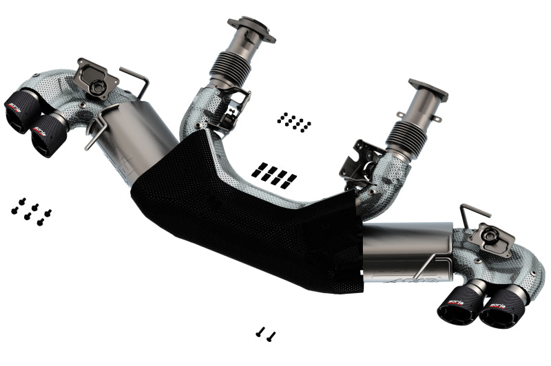 Borla 2020 Chevrolet Corvette C8 6.2L ATAK 3in Exhaust System Dual Round Angle Cut Carbon Fiber Tips - Racecraft Industries