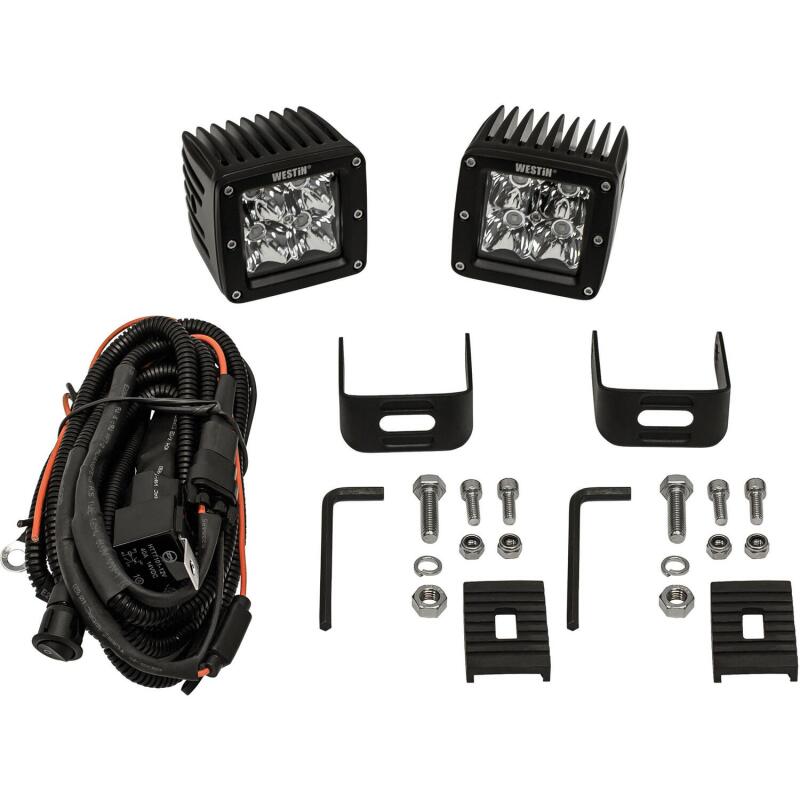 Westin Compact LED -4 5W Cree 3 inch x 3 inch (Set of 2) - Black - Racecraft Industries