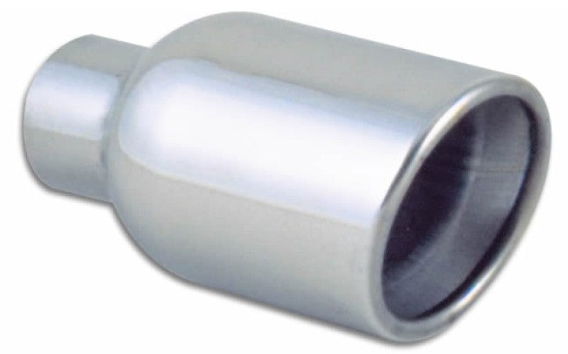 Vibrant 3in ID Dual 4in OD Round SS Tips (Double Wall, Angle Cut) - Racecraft Industries