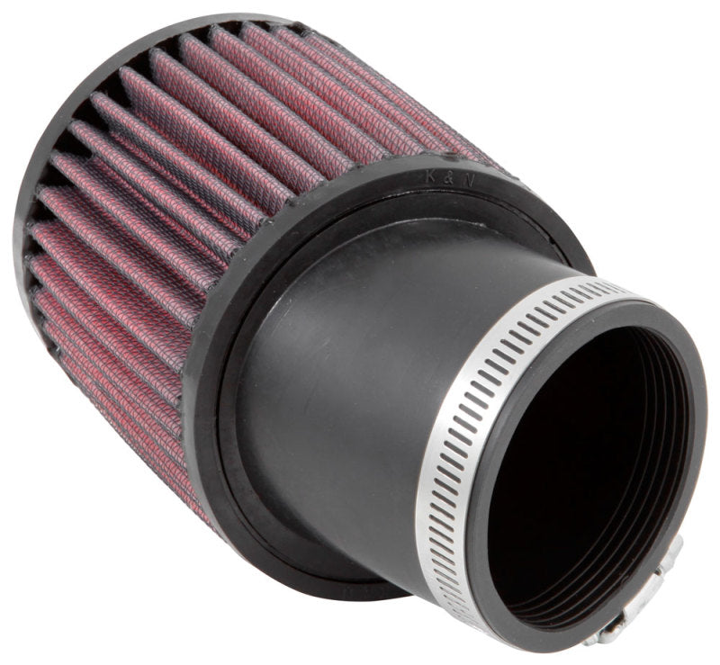K&N Filter Universal Rubber Round Straight Filter 20 Deg Angled 2-7/16in Flange 3-3/4in OD 4in H - Racecraft Industries