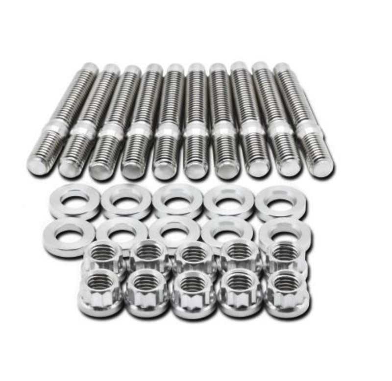 BLOX Racing SUS303 Stainless Steel Manifold Stud Kit M8 x 1.25mm 65mm in Length - 10-piece - Racecraft Industries
