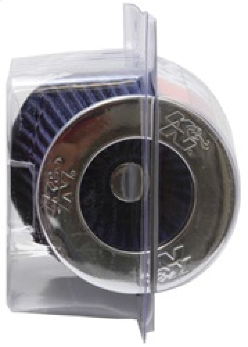 K&N Universal Air Filter Chrome Round Tapered Blue - 4in Flange ID x 1.125in Flange Length x 5.5in H - Racecraft Industries