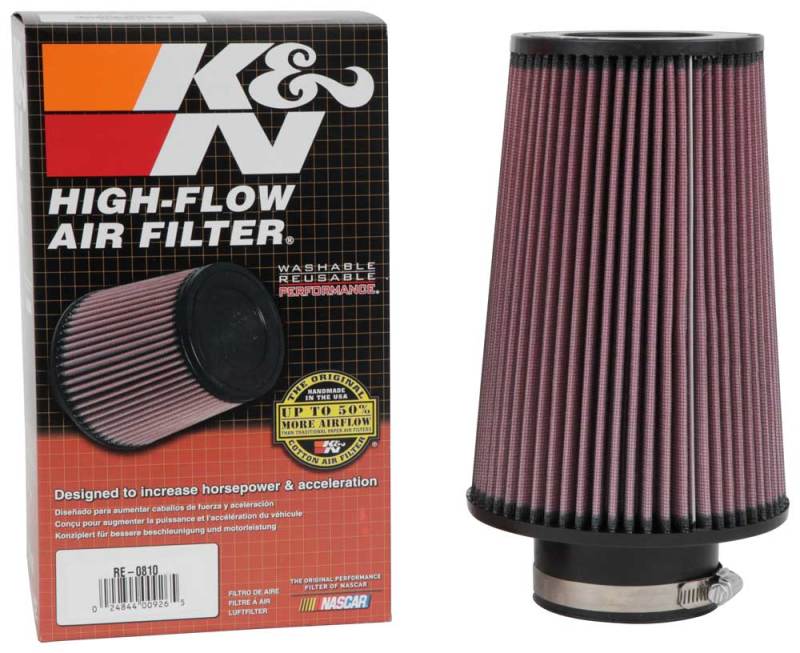 K&N Universal Rubber Filter 3inch FLG / 6inch OD-B / 4-5/8inch OD-T / 9inch L - Racecraft Industries