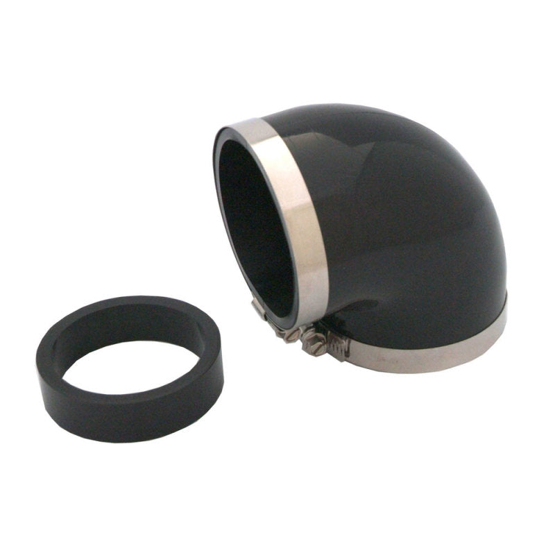Spectre Coupler Elbow Reducer 3in. / 90 Degree w/2.5in. Insert (PVC) - Black - Racecraft Industries