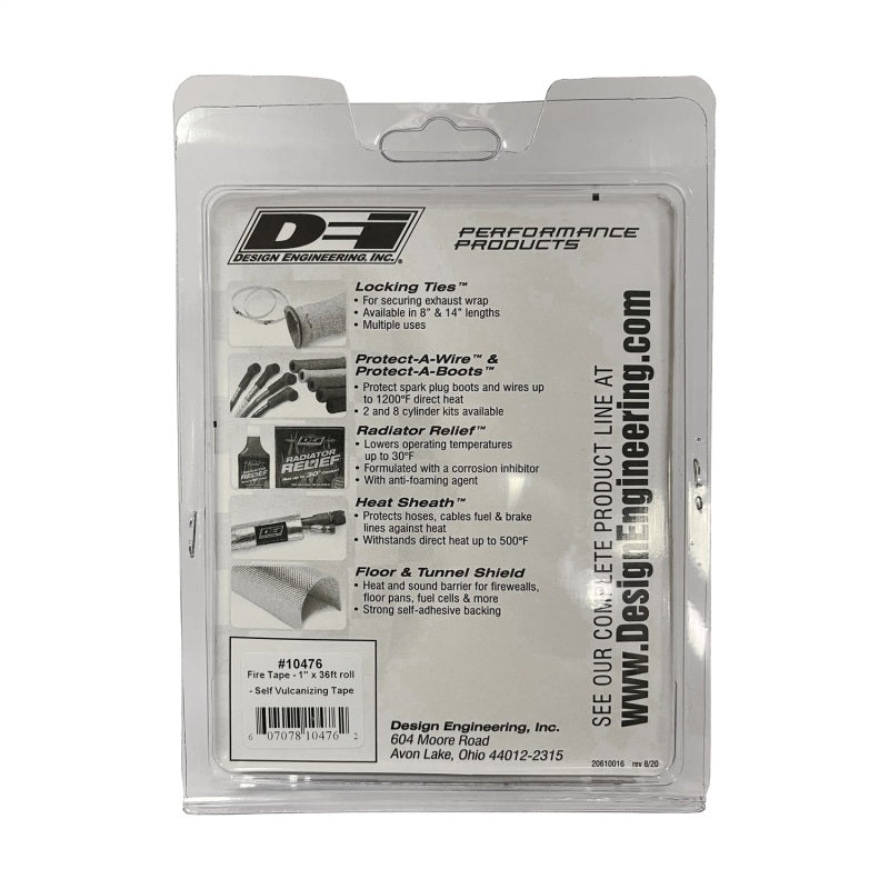 DEI Fire Tape 1in x 36ft Roll - Self Vulcanizing Tape - Black - Racecraft Industries