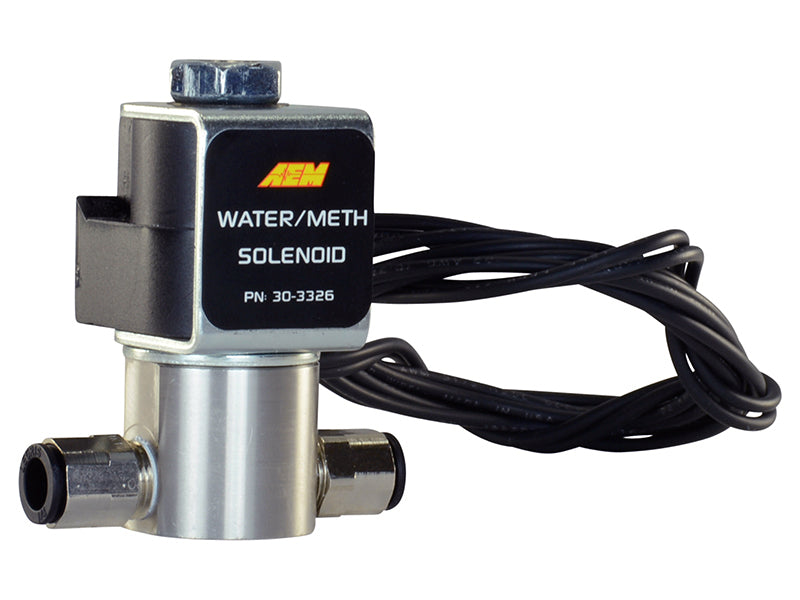 AEM Water/Methanol Injection System - High-Flow Low-Current WMI Solenoid - 200PSI 1/8in-27NPT In/Out - Racecraft Industries