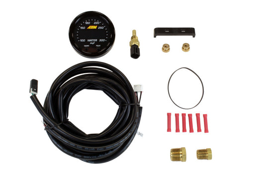 AEM X-Series Temperature 100-300F Gauge Kit (ONLY Black Bezel and Water Temp. Faceplate) - Racecraft Industries