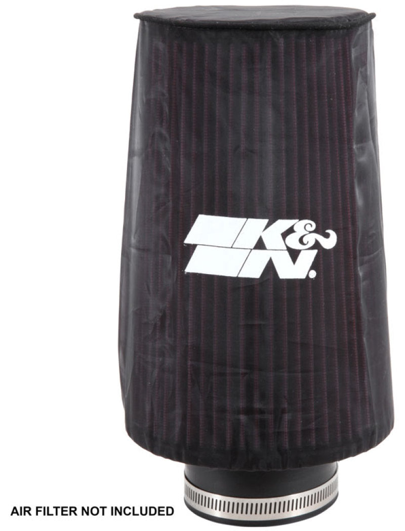K&N Universal Round Tapered Filter Wrap - Black - 6in Base ID x 4.625in Top ID x 9in Height - Racecraft Industries
