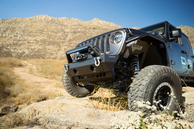 DV8 Offroad 18-23 Jeep Wrangler JL/JT Front Bumper Sway-Bar Disconnect Motor Skid Plate - Racecraft Industries