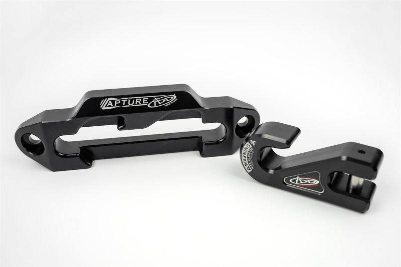 Addictive Desert Designs 1-5/16in Winch Fairlead Plate w/ Recessed Round End Hook - Black - Racecraft Industries