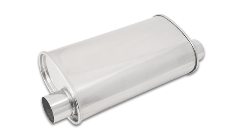 Vibrant StreetPower Oval Muffler 5in x 9in x 15in - 2.5in inlet/outlet (Offset-Offset Same Side) - Racecraft Industries