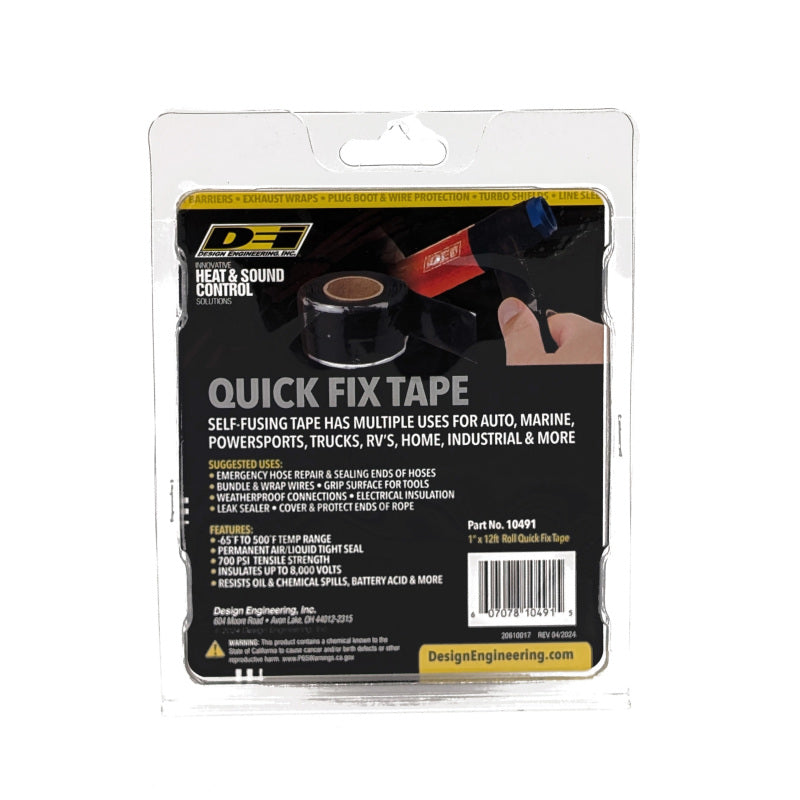 DEI Quick Fix Tape 1in x 12ft - Black - Racecraft Industries
