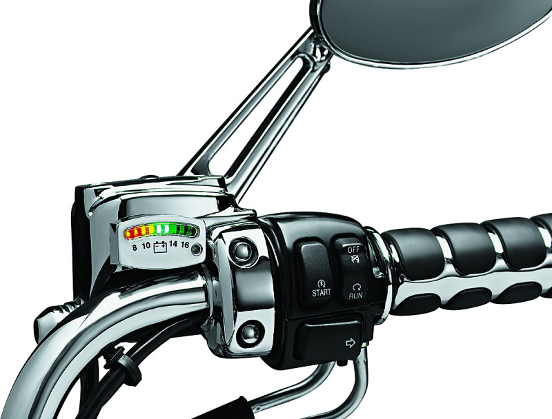 Kuryakyn LED Battery Gauge Universal Chrome - Racecraft Industries