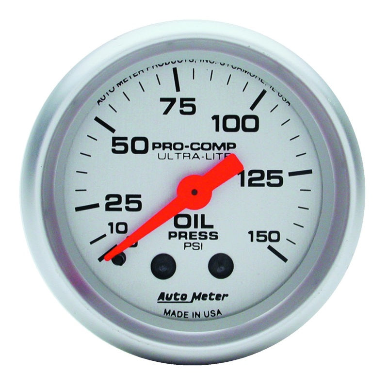 Autometer Ultra-Lite 52mm 0-150 PSI Mechanical Oil Pressure Gauge - Racecraft Industries