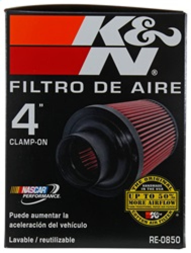 K&N Universal Air Filter (4in. Flange / 6in. Base OD / 4-5/8in. Top OD / 6in. Height) - Racecraft Industries