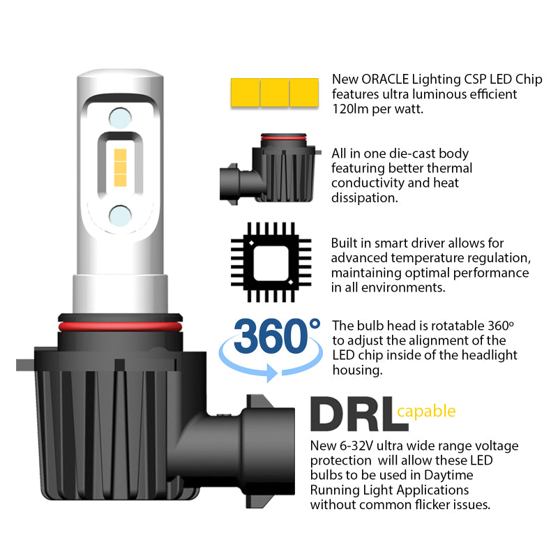 Oracle H7 - VSeries LED Headlight Bulb Conversion Kit - 6000K SEE WARRANTY - Racecraft Industries
