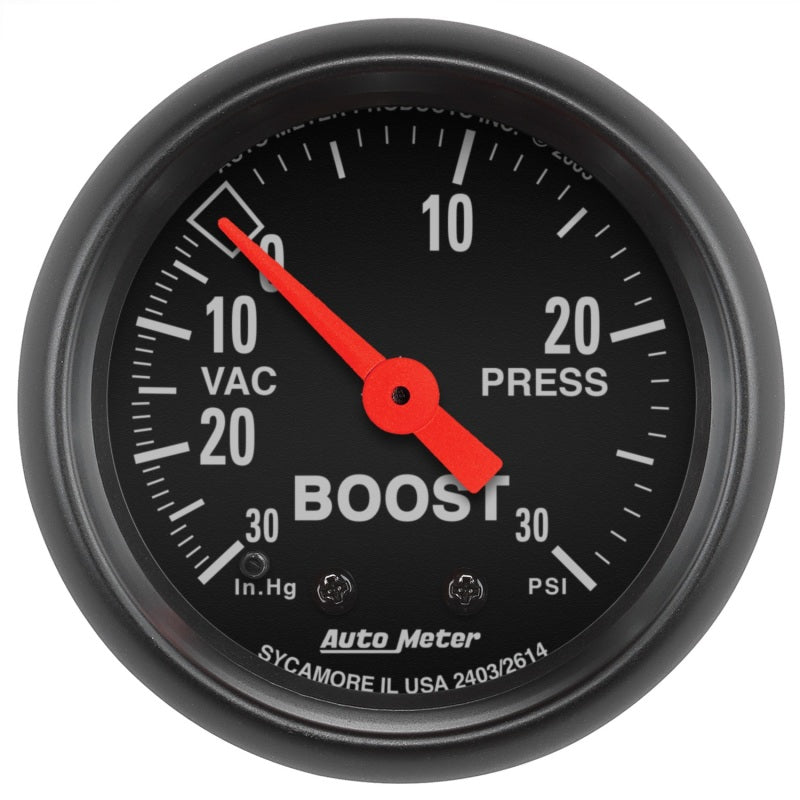 Autometer Z Series 52mm 30 In Hg.-Vac. / 30 PSI Boost / Vacuum Gauge - Racecraft Industries