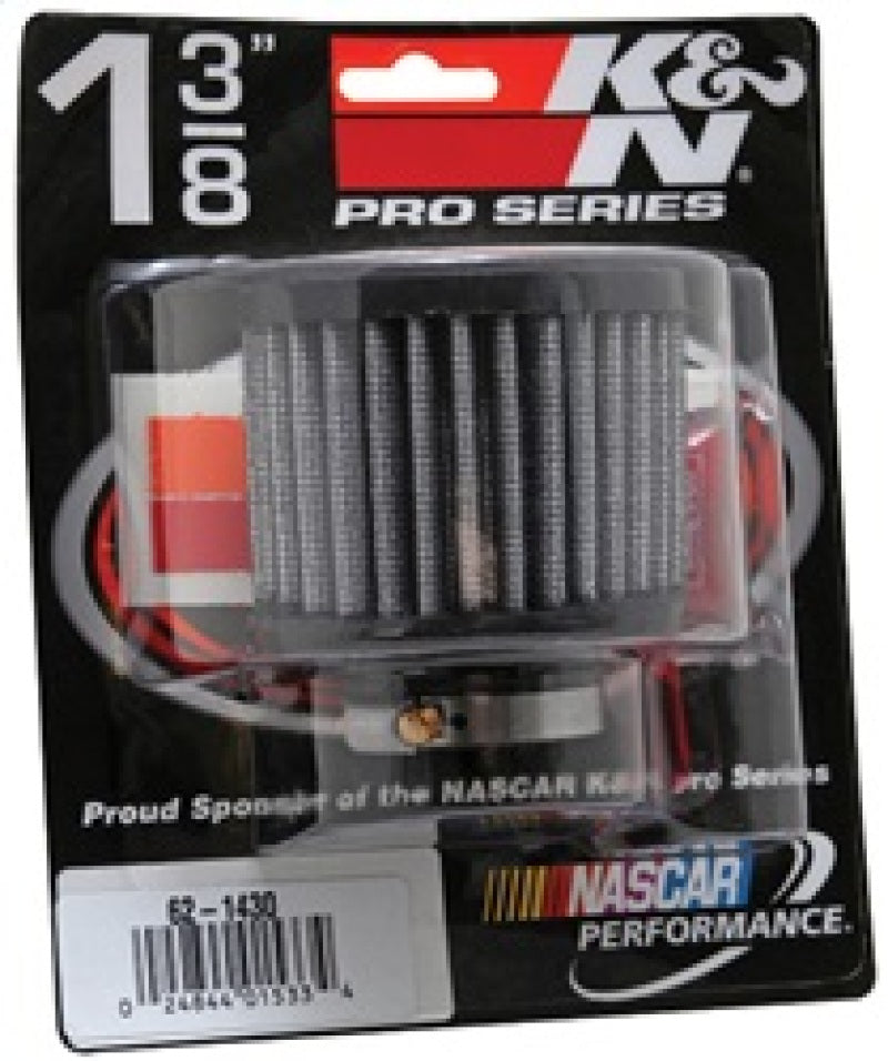 K&N 1.375in Flange ID x 3in OD x 2.5in H Rubber Base Crankcase Vent Filter - Racecraft Industries