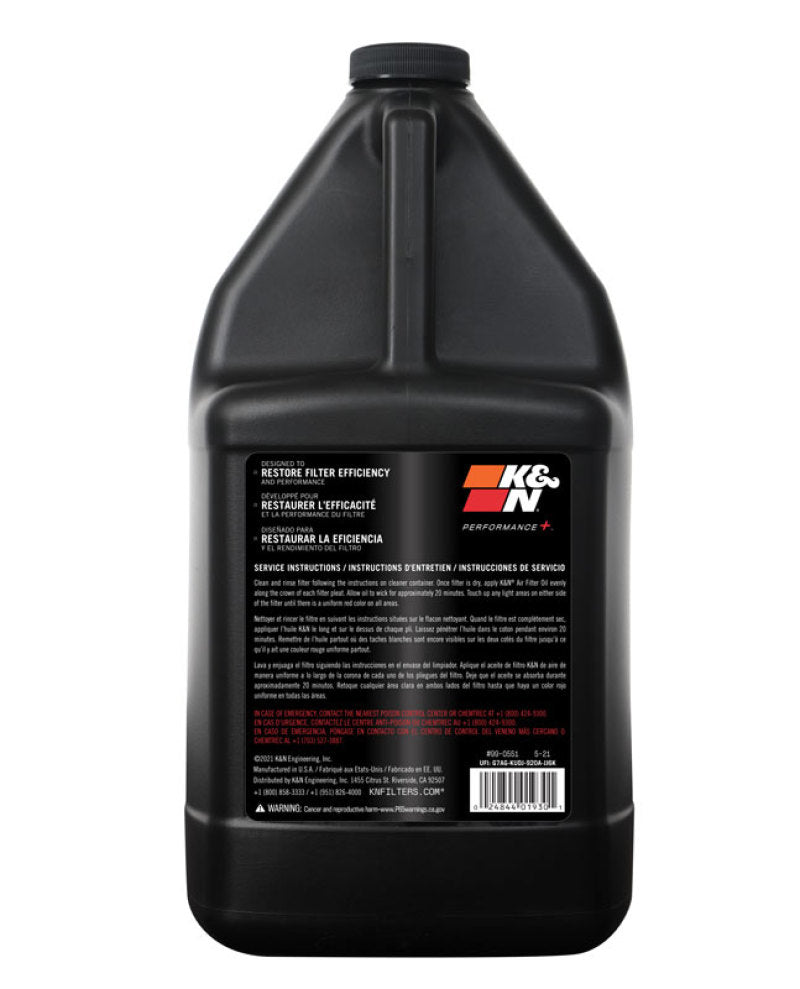 K&N 1 Gallon Air Filter Oil - Racecraft Industries