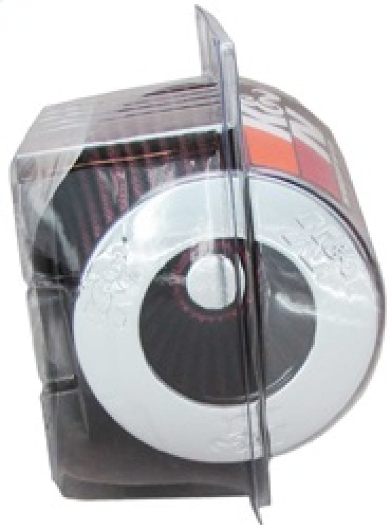 K&N Universal Air Filter Chrome Round Tapered Red - 4in Flange ID x 1.125in Flange Length x 5.5in H - Racecraft Industries