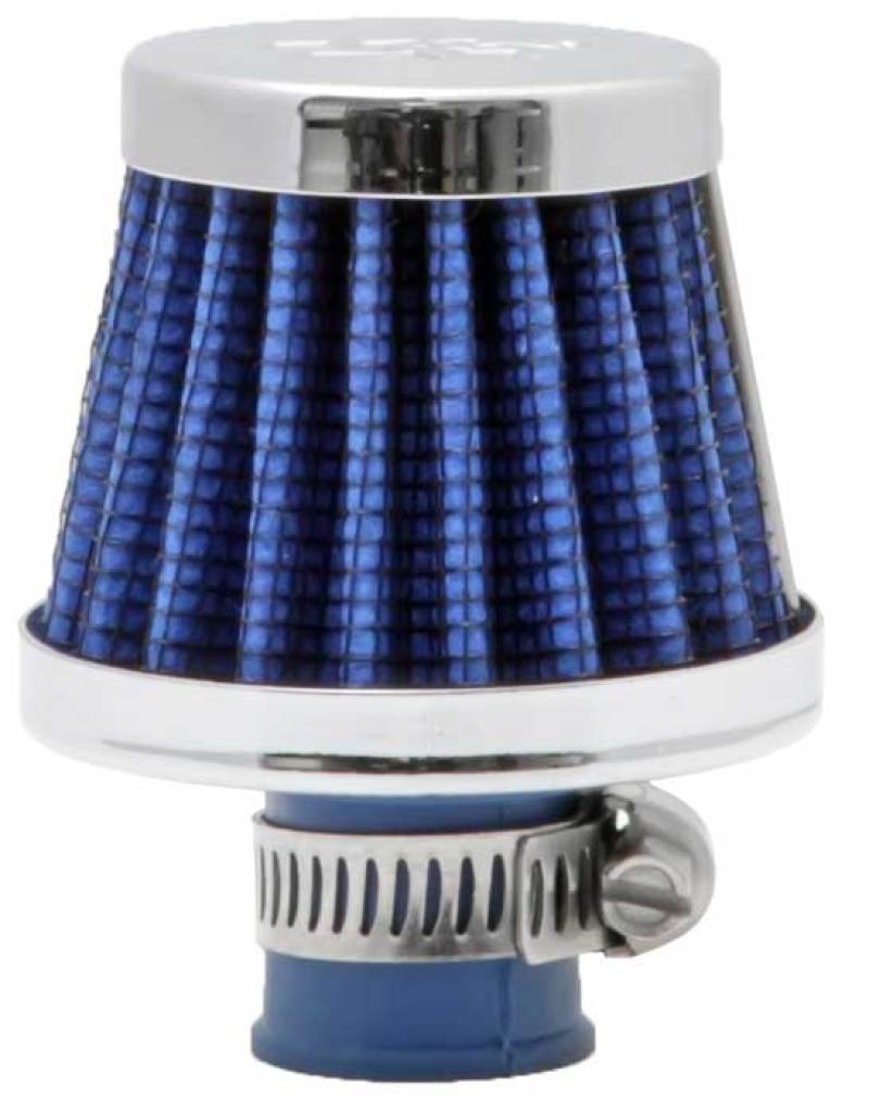 K&N 2in Base OD x .375in Flange ID x 1.75in H Rubber Base Crankcase Vent Filter - Blue - Racecraft Industries