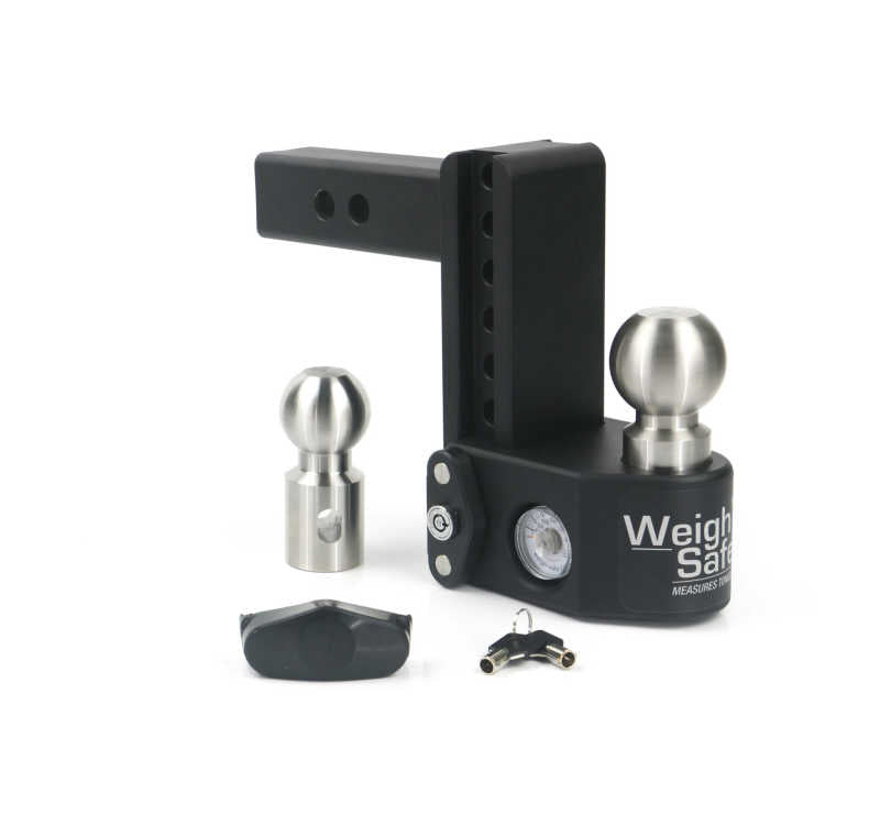 Weigh Safe 6in Drop Hitch w/Built-in Scale & 2in Shank (10K/15K GTWR) - Steel - Racecraft Industries