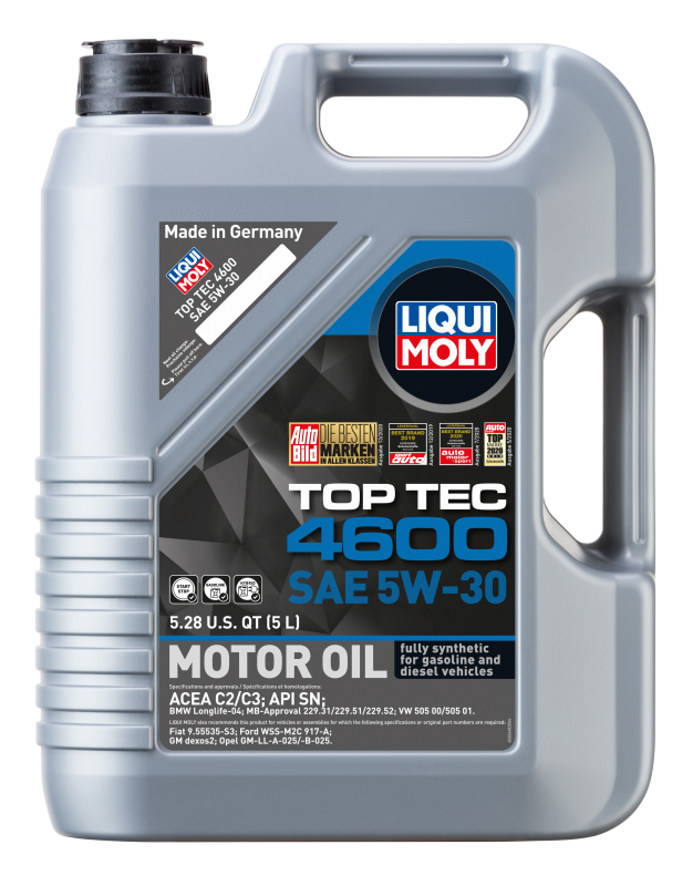 LIQUI MOLY 5L Top Tec 4600 Motor Oil SAE 5W30 - Racecraft Industries