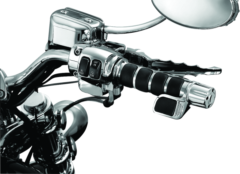 Kuryakyn Premium ISO Grip With Contoured Throttle Boss Throttle-By-Wire Chrome - Racecraft Industries